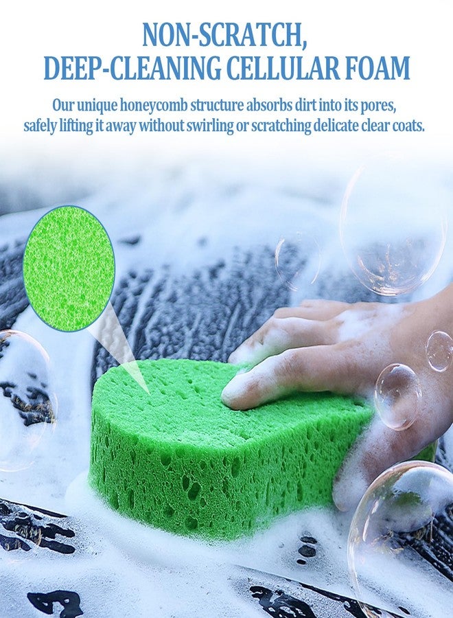 smrtcol 5 Pack Large Car Wash Sponges Non-Scratch Sponges for Auto, Truck, RV, Boat Cleaning Thick Foam for Kitchen, Bathroom, Household (Large) - Image 4